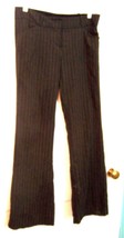 H&amp;M Black Pinstripe Pants Polyester Cotton Blend Work Pants Size 6 - $22.49