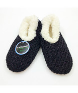 Snoozies Women&#39;s Rich &amp; Fabulous Black Slippers Medium 7/8 - £10.22 GBP