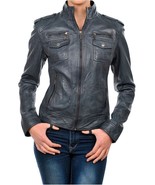 Women Leather Jacket Slim fit Biker Motorcycle Genuine Lambskin Jacket W... - £92.84 GBP