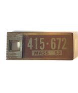1952 MA Massachusetts DAV License Plate Keychain Tags Disabled Veterans - $11.71