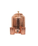 Cotton Handloom Hand Hammered Pure Copper Water Dispenser Pot 4 Liter Ay... - €66,86 EUR
