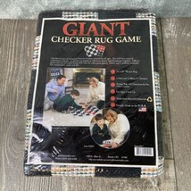 Jumbo Checkers Tic-Tac-Toe Rug Games 28&quot;x28&quot; Vintage Sealed - $23.74