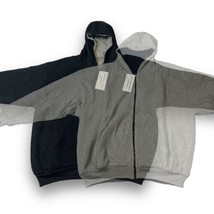 Thermal Waffle Knit Full Zip Reversible Hoodie Heavyweight 5XL EZ Street... - $40.50