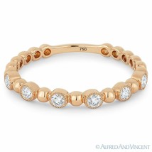 0.18ct Round Brilliant Cut Diamond Stackable Anniversary Ring in 18k Rose Gold - £501.18 GBP