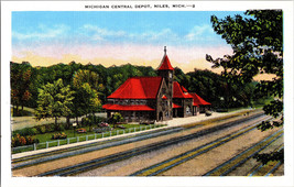 Michigan Central Depot, Niles Michigan Vintage Postcard Unposted - £4.35 GBP