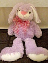 Chosun Plush lilac purple white floppy soft bunny rabbit 14&quot; pink polka dot bow  - £7.90 GBP