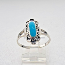 Southwest Style 925 Sterling Silver Natural Turquoise Ring Size 9.75 - $38.61