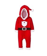 Baby Santa Clause Christmas Hooded Toddler Jumpsuit outfit 0-3 Months - £9.06 GBP