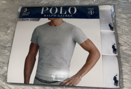 3 Pack Polo Ralph Lauren Men's Slim Fit Crew Neck Short Slv T Shirts White Sz S - £58.88 GBP