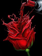 Framed canvas art print giclee red wine and rose - £31.57 GBP+