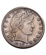 1908-D 25C Barber Quarts En Au État, Beau Oeil Appeal &amp; Luster, Certains... - €123,02 EUR