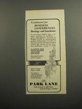 1952 The Park Lane Hotel Ad - Traditional for business conferences meetings - $18.49