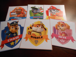 6 Paw Patrol Inspired Stickers, Party Supplies, Favors, Gifts, Labels, B... - £9.42 GBP