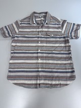 Frye And Co Shirt Size L Short Sleeve Southwest Geometric Print Brown - $17.99