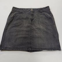 Faded Glory RN#89169 Women's Black Cotton Blend Denim Skirt Pockets Size 16 image 10