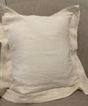 New Ralph Lauren Brynn Cream Linen Feather Filled Decorative Pillow Orig 255.00 - $79.19