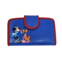 Vintage Walt Disney Minnie Mouse + Pluto Blue Clutch / Wallet / Coin Purse Nos - £36.61 GBP