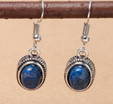 Beautiful Vintage Boho Style Lapis Lazuli Dangle Earrings - £7.98 GBP