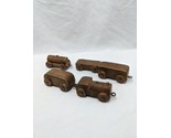 Lot Of (5) Vintage Wooden Children&#39;s Train Toys 2.5&quot;  - $59.39