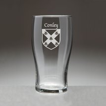 Conley Irish Coat of Arms Tavern Glasses - Set of 4 (Sand Etched) - £53.68 GBP