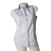 GAP Light Blue Stretch Cotton Sleeveless Button Front Top Size Large  - £19.38 GBP