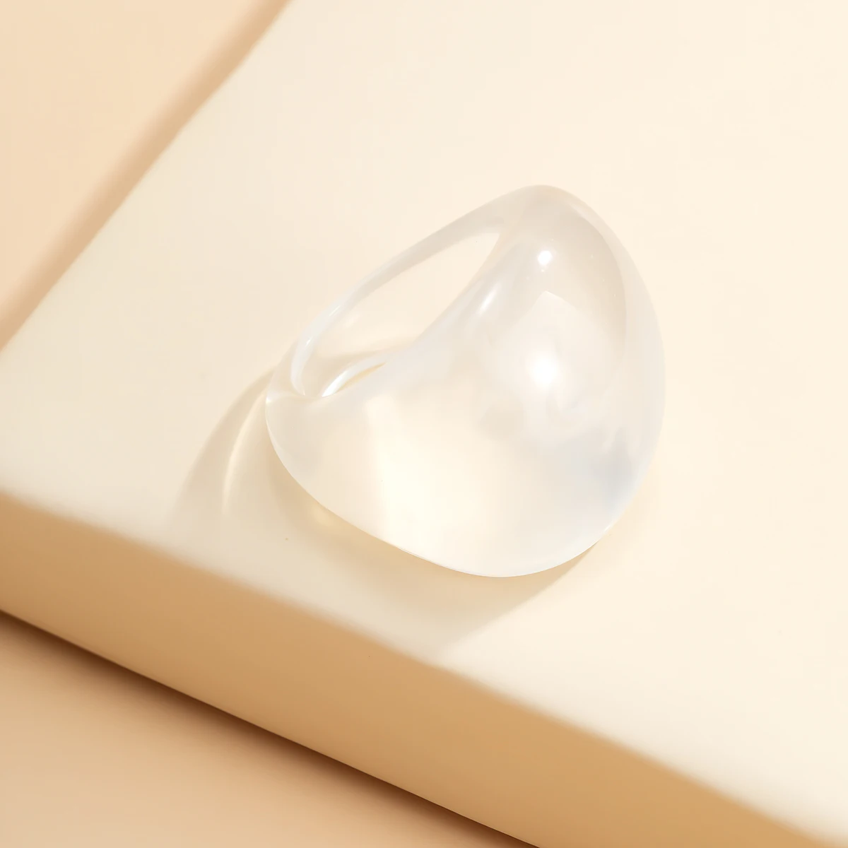 Korean Transparent Acrylic Geometric Chunky Rings Women Charm Colourful ... - £11.38 GBP