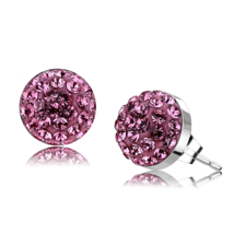 TK3553 - High polished (no plating) Stainless Steel Earrings with Top Gr... - $402.60 MXN