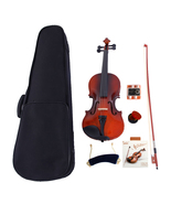 Glarry GV100 1/2 Acoustic Violin Case Bow Rosin Strings Tuner Shoulder Rest Coff - £62.94 GBP