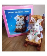 Easter Bunny in Rocking Chair Music Box Plays “Easter Parade” Song PLEAS... - $217.17 MXN