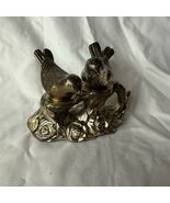 Vintage Metal Bird Salt & Pepper Shakers Set on Floral Base Home Decor - $29.99