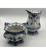 China Creamer  Sugar Bowl  Royal Copenhagen Denmark Flute... - £637.25 GBP