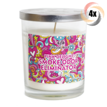 4x Candles Special Blue Pink Delight Smoke Odor Eliminator Candle | 14.8oz - £38.42 GBP