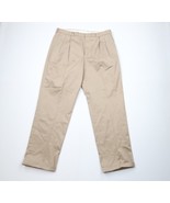 Deadstock Vintage Lands End Mens 38x32 Pleated Cuffed Wide Leg Chino Pan... - $88.97 CAD
