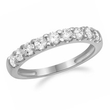 14K White Gold Plated 1Ct Round LC Moissanite Bridal Engagement Wedding Ring - £143.41 GBP