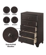 Madison 5 Storage Drawers Chest, Espresso Finish - $12,333.04 MXN