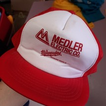 Vintage Milwaukee Power Tool Hat Red Medler Electric Trucker Mesh Pennan... - $18.47