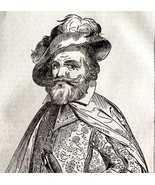 Captain John Smith Portrait 1845 Wood Engraving Victorian Revolution DWY9A - $746.78 MXN