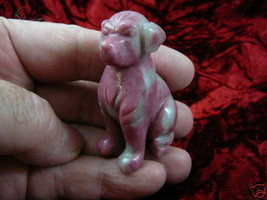 (Y-DOG-LA-705) LABRADOR PINK WHITE Dog carving FIGURINE LAB gem stone dogs - £13.79 GBP