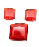 3pc Set for Pendant Earrings Synthetic Glass Cut Stones Fire Red Jewelry... - $23.75