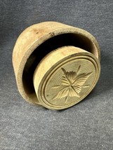 Antique Four Leaf Wooden Butter Stamp Mold Excellent Condition - $54.45