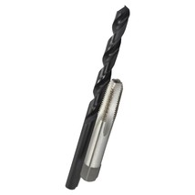 DRILL AMERICA 1/8&quot; Carbon Steel NPT Tap and &quot;R&quot; HSS Drill Bit Kit in Sto... - $37.53