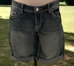 Mudd Girls Denim Jean Shorts Size 16 1/2 Rhinestone Embroidered Back Pockets - £13.37 GBP