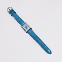 Vintage Avon Wristwatch Teal Turquoise w/Rhinestones -Rectangular Face/D... - £8.61 GBP