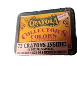 Vntg 1991 Crayola Tin w/ 72 Crayons 8 Retired Ltd Ed. Vntg Price Tab Col... - $563.95 MXN