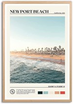 Keeity Newport Beach Poster Newport Beach Canvas Wall Art Decor And Cali... - $41.96