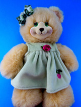 Fisher price Hollyberry 10&quot; Bear Doll In Green Dress  Mattel 1998 - $14.84