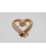 Swarovski Gold Tone Rhinestone Heart Brooch Pin - €27,56 EUR