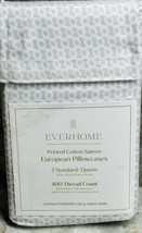 EverHome Printed Cotton Sateen European Pillowcases (2) Standard/Queen 20x30” - £28.09 GBP