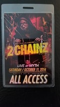 2 CHAINZ - ORIGINAL OCTOBER 11, 2014 SHOW LAMINATE BACKSTAGE PASS - $753.89 MXN