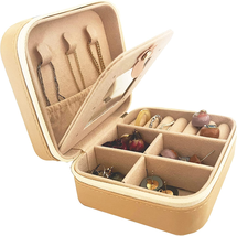 Travel Jewelry Box Organizer Portable Jewelry Case PU Leather Storage Organizer - £9.68 GBP